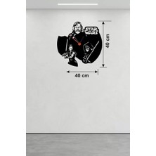 Fırsatkolik Star Wars Temalı Ahşap Duvar Saati - 40X40 cm Lazer Kesim Dekoratif