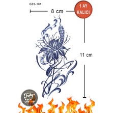 Trakya Tattoo 1 Ay Kalıcı Hayalet Dövme Orta Boy Lotus Yılan Kadın Geçici Dövme GZS-101