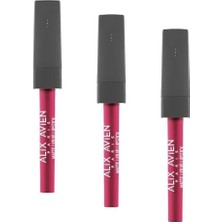 Uzun Süre Kalıcı Kadifemsi Kuruma Yapmayan Mat Likit Ruj - Lipstick 514 Bright Fuchsia (3 Paketi)