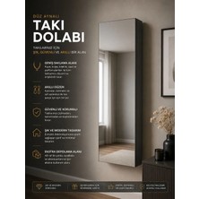 Decobox Paris Boy Aynalı Takı Dolabı Antrasit