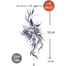 Trakya Tattoo 1 Ay Kalıcı Hayalet Dövme Yarım Kol Ay Lotus Çiçek Kadın Geçici Dövme GZ-859