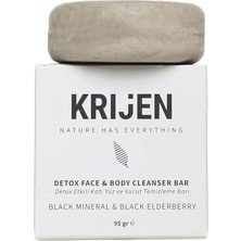 Krijen Has Detox Etkili Siyah Mineral & Kara Mürver Yüz ve Vücut Temizleme Barı 95 gr