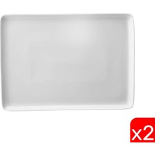 Kütahya Porselen Dikdörtgen Tabak 18X13CM Kırık Beyaz 2 Li TAN18X13DU00