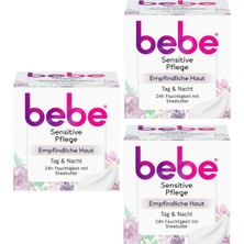 Bebe Zartpflege Sensitive, Hassas Ciltler Için Gece, Gündüz Nemlendirici Yüz Kremi 50ML x 3 Adet