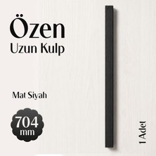 Badem10 Özen (1 Adet) Mat Siyah Renk Çizgili Çekmece Kulp 704 mm Modern Uzun Dolap Mobilya Kulbu Kulp