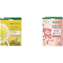 C Vitamini Parlaklık Verici Kağıt Yüz Maskesi + 2 Milyon Probiyotik Türevi Içeren Onarıcı Kağıt Yüz Maskesi