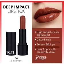 Cosmetics Deep Lipstick 06 Cinnamon Kremsi Dokulu Yarı Parlak Ruj, Kahverengi