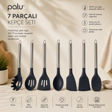PALU GASTRO Premium 7 Parça Silikon Mutfak Kepçe Seti (34 Cm, Paslanmaz Çelik Saplı)