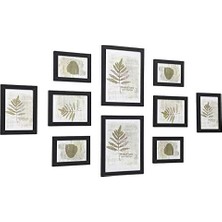Resim Çerçevesi Seti 10'lu, 20 x 25 cm Boyutunda 2 Fotoğraf, 13 x 18 cm Boyutunda 4 Fotoğraf, 10 x 15 cm Boyutunda 4 Fotoğraf, Siyah