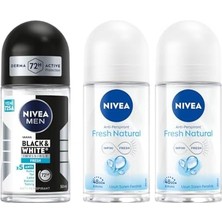 Men Erkek Roll On Deodorant & Invisible Fresh 48 Saat Anti-Perspirant Koruma, 50 ml + Kadın Roll On Deodorant Fresh Natural 48 Saat Anti-Perspirant Koruma (50 Ml) X2