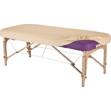 Earthlıte Masaj Masası Koruma KILIFI,%100 Pu Malzeme, Gömme Çarşaf Tipi, Yuvarlak ve Kare Köşeli Masalara Uyumlu, 71-81 cm Genişlik, Bej