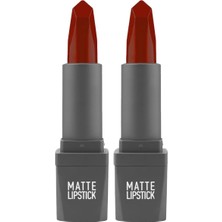 Yoğun Renk Veren Uzun Süre Kalıcı Nemlendirici Kadifemsi Mat Ruj - Lipstick 423 Wine Red (2 Paketi)