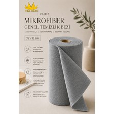 Missclean ( 20 Adet ) Gri Renk Mikrofiber Genel Temizlik Bezi Leke Tutmaz Koku Yapmaz 25*32CM Kopart Kullan