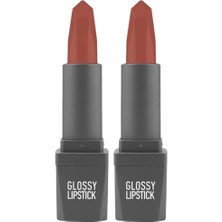 Uzun Süre Kalıcı Yoğun Renk Veren Nemlendirici Parlak Ruj - Glossy Lipstick 310 Spicy Terracotta (2 Paketi)