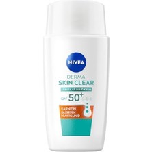 SPF50 Derma Skin Clear Sivilce Karşıtı Gündüz Yüz Kremi 40 Ml,matlaştırıcı,makyaj Bazı,karnitin,gliserin,niasinamid,hafif Formül