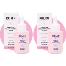 Krijen Rambutan Age Lift Cocktail Serum | Acetyl Hexapeptide-8%3 + Bakuchiol%2 + Maun Ağacı Ekstraktı (2 Paketi)
