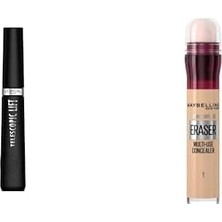 Telescopic Lift Maskara + New York Anti Age Eraser Kapatıcı, 01 Light, 6.8 ml