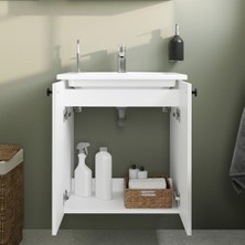 Shift T20 81002 Kapaklı Lavabo Dolabı, Parlak Beyaz, 60 cm