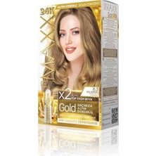 Maxx Deluxe Serisi 24K Altın Parçacıklı Serum ile 1 Kutu 2 x 50 ml ve Geliştiriciler Saç Boyası (Bal Köpüğü 8.3)