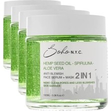 Soho N.y.c. Vegan Anti Blemish-Leke Karşıtı Durulanmayan Maske Etkili Serum 100 ml (4 Paketi)
