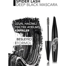 Spider Lash Zeytinyağı Içeren Besleyici Etkili Yoğun Siyah Maskara - 001 Deep Black