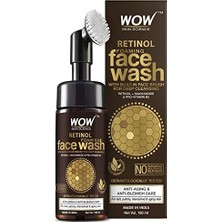 Wow Skin Retinol Yüz Temizleme Köpüğü ve Dahili Fırça-Ince Çizgiler, Lekeler Bakım Yüzde Doksan Sekiz, Bir Doğal Içerik Vegan 150ML