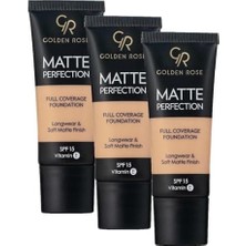 Perfection Foundation - Natural 07 - Yoğun Kapatıcı Mat Fondöten (3 Paketi)