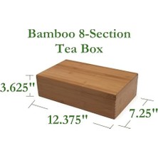 International 8 Bölmeli Bambu Ahşap Çay Kutusu, 12-3/8 "x 7-3/8" x 3-3/5"