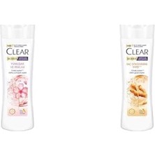 Clear Seti | Şampuan Yumuşak ve Parlak 350 ml X2 + Saç Dökülmesine Karşı Zencefil Özü Şampuan 350 ml X2