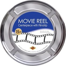 2 Parça Ödül Gece Film Makarası Film Şeridi ile Orta Parça Kırmızı Halı Hollywood Parti Dekorasyonları, 9" ve 15", Siyah/beyaz