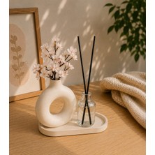 Masalsı Concept 3'lü Set Tepsi Dahil Vazo, Oda Kokusu Bambu Çubuklu Salon Dekoru Dekoratif Set