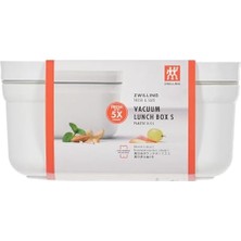 Fresh & Save Vakumlu Yemek Taşıma Kabı, S, Plastik, Beyaz-Gri 3lü Paket