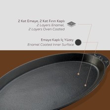 Lava Döküm Balık Tavası 15,5X29,5 Cm, Kulplu