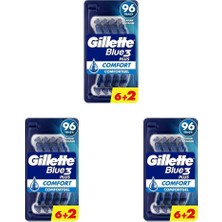 Blue3 Kullan At Erkek Tıraş Bıçağı 8 Adet 3lü Paket