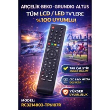 Polybotum Arçelik Be-Ko Grundig Altus Tv Kumandası – LCD LED Tüm Modellerle Uyumlu My Media Cec