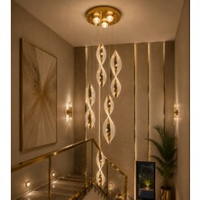 TT806-5+1-SR Tt Aydınlatma Kıvrımlı Akrilik 6 Lı Gold Ledli Avize
