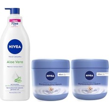 Pürüzsüzleştirici El & Vücut Bakım Kremi,kuru Ciltler,48 Saat Yoğun Nemlendirme (400 Ml) X2 + Aloe Vücut LOSYONU,400 Ml,normal/kuru Ciltler Için,nemlendirici Serum,48 Saat Nemlendirme