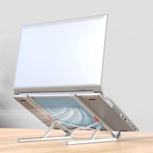 BYZ Store Bix Saiji X2 Taşıma Çantalı Alüminyum Notebook Laptop Standı Gümüş