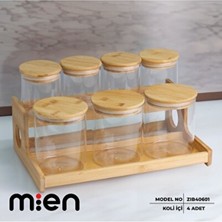 Empressco Şık 8 Parça Bambu Baharat Seti, Doğal ve Kullanışlı Tasarım