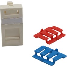Netlink Face Plate 22.5X45MM Kanal Üstü Data Kapağı 1 Port With Slide Dust Cover