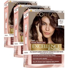 Excellence Creme Nude Renkler Saç Boyası - 4u Nude Kahve (3 Paketi)