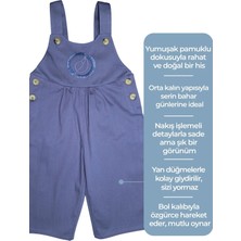 OZMOZ Nakış Işlemeli Lacivert Baharlık Kız Bebek Tulum