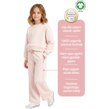 OZMOZ Organik Pembe Kışlık Kız Çocuk Eşofman Takım