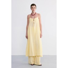 Facette Lace Midi Pelerin Sarı