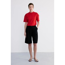 Facette Maren Bermuda Şortolon Siyah
