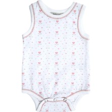 OZMOZ Organik Kalp Desenli Kolsuz Kız Bebek Atlet Body