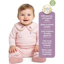 OZMOZ Nakışlı ve Dantelli Açık Pembe Kışlık Kız Bebek Üst