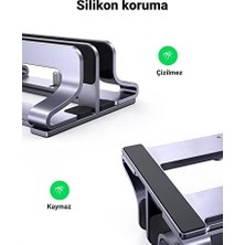 BYZ Store Masa Için Dikey Dizüstü Bilgisayar Standı Çift Yuvalı Dizüstü Bilgisayar Standı Tutucu Ayarlanabilir Alüminyum Masaüstü Standı MacBook Air Pro, Microsoft Surface Laptop 4, Lg Gram 17 ile