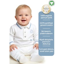 OZMOZ Organik Polo Yaka Beyaz Kışlık Erkek Bebek Üst