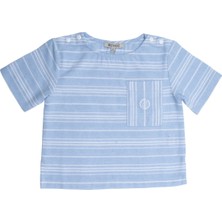 OZMOZ %100 Pamuk Mavi Dokuma Erkek Bebek Tshirt